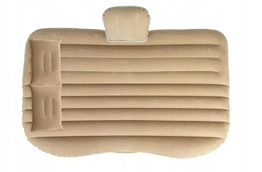 Матрац автомобільний Bass Polska ПВХ з електричним насосом та подушками 135х85х45 см Бежевий (4195-B-1)