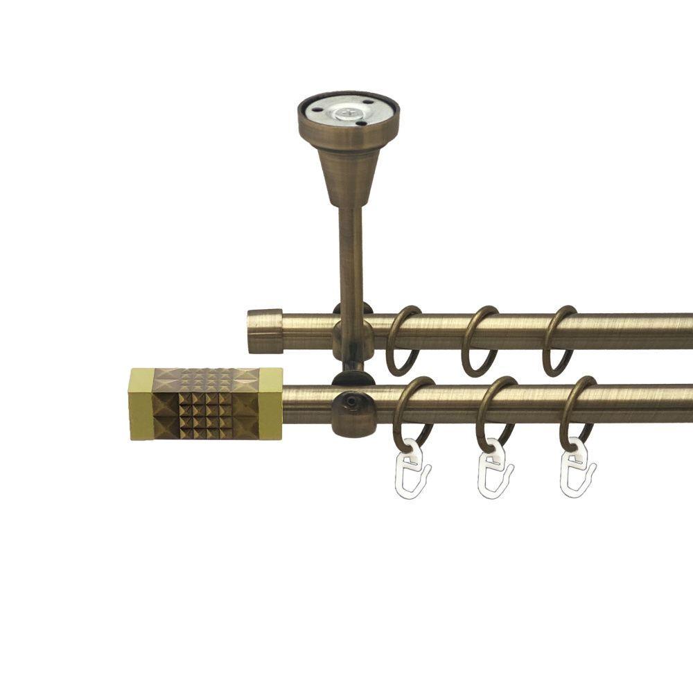 Карниз Orvit Рубикелло двухрядный гладкий 160 см Антик (00-00016943)