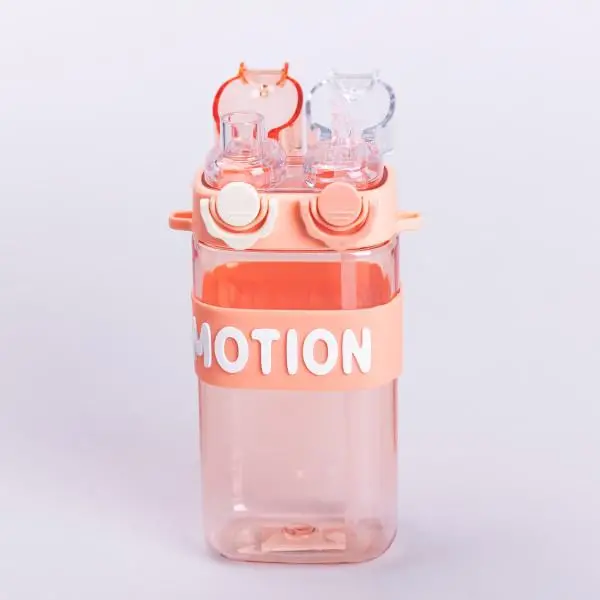 Пляшка для води з трубочкою спортивна пластикова для тренувань 550 мл Рожевий (6780) - фото 4
