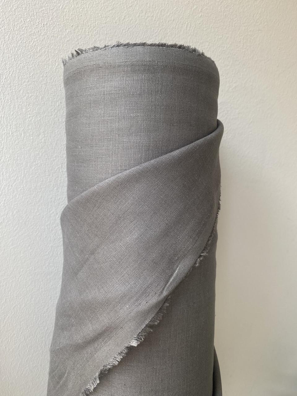 Ткань рубашечно-платьевая LINEN PLUS 100% лен 143 см 123 Графитный - фото 3