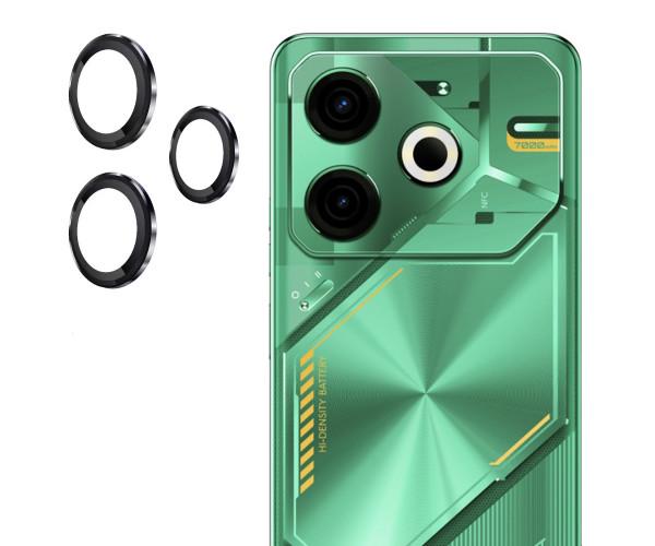 Защитное стекло с рамкой CD Pattern для Tecno Pova 6 Neo на заднюю камеру Черный