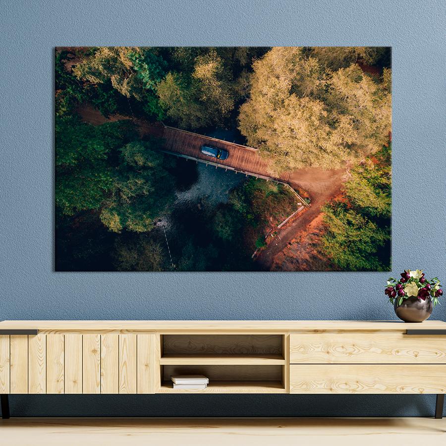 Картина природа Мост через лесную реку 120x80 см (A1138-1)