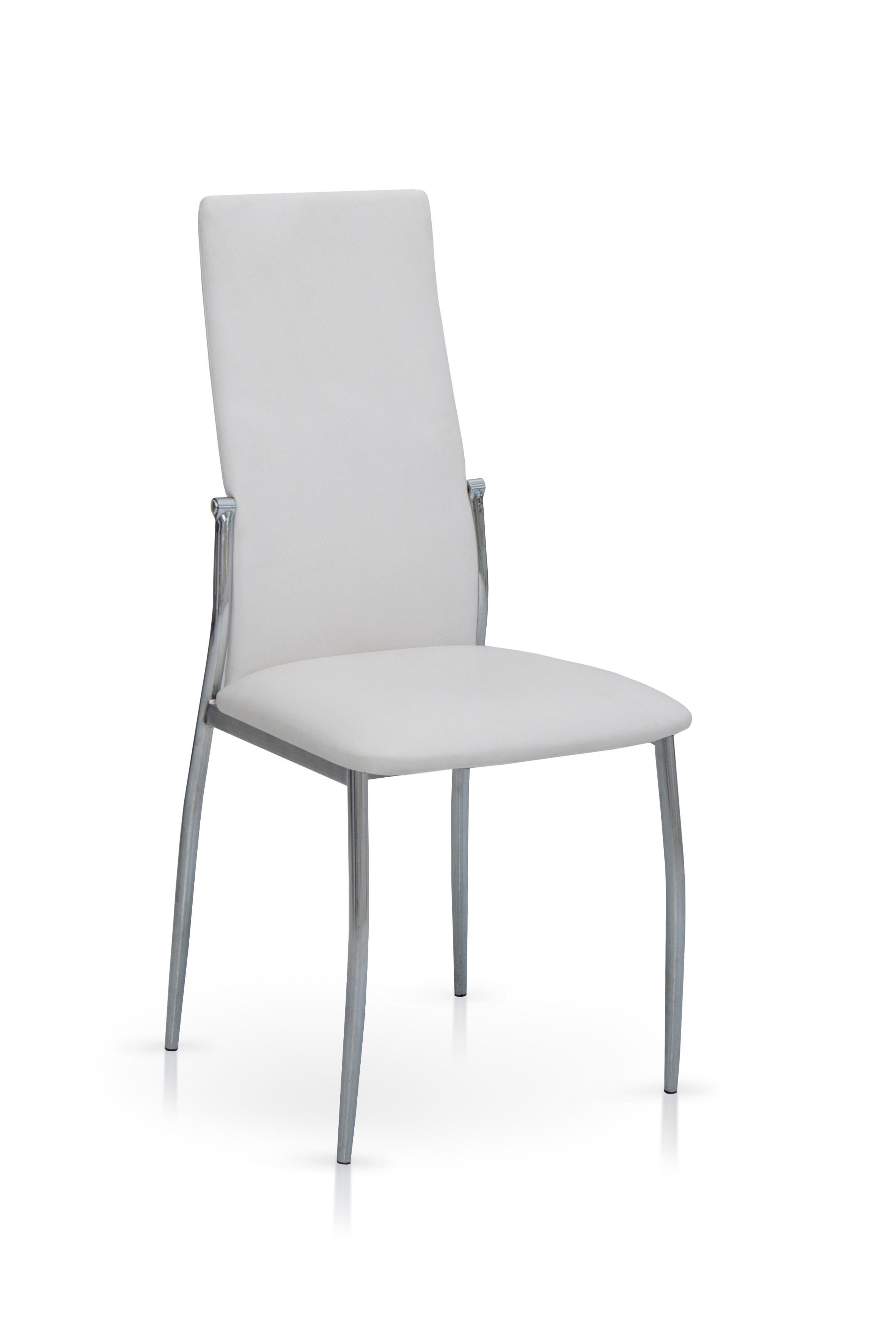 Стул кухонный Мікс Меблі Кармен хромированный металл/кожзам Белый Стул кухонный Мікс Меблі Кармен хромированный металл/кожзам Белый