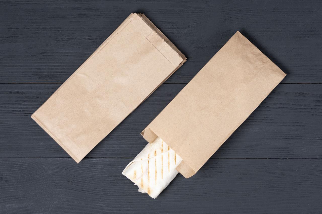 Пакет для шаурмы пончиков выпечки 100х70х230 мм 1000 шт. Бурый