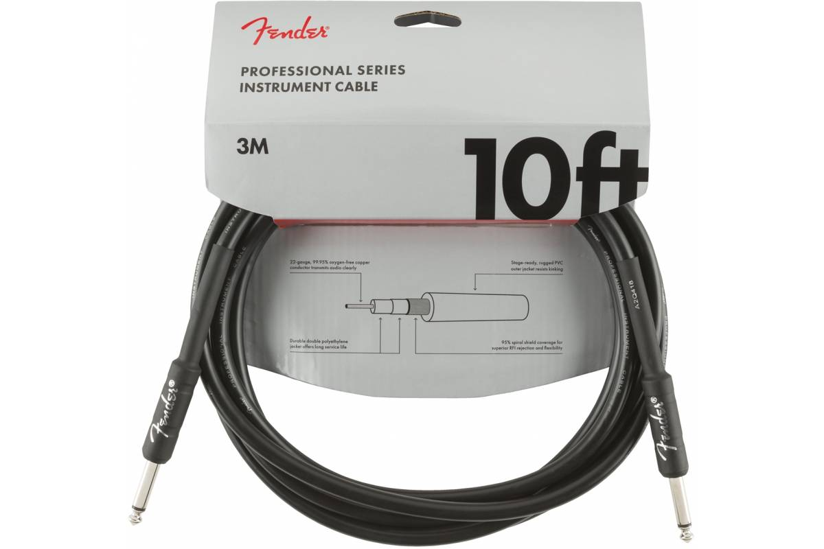 Инструментальный кабель FENDER cable professional series 10" Black
