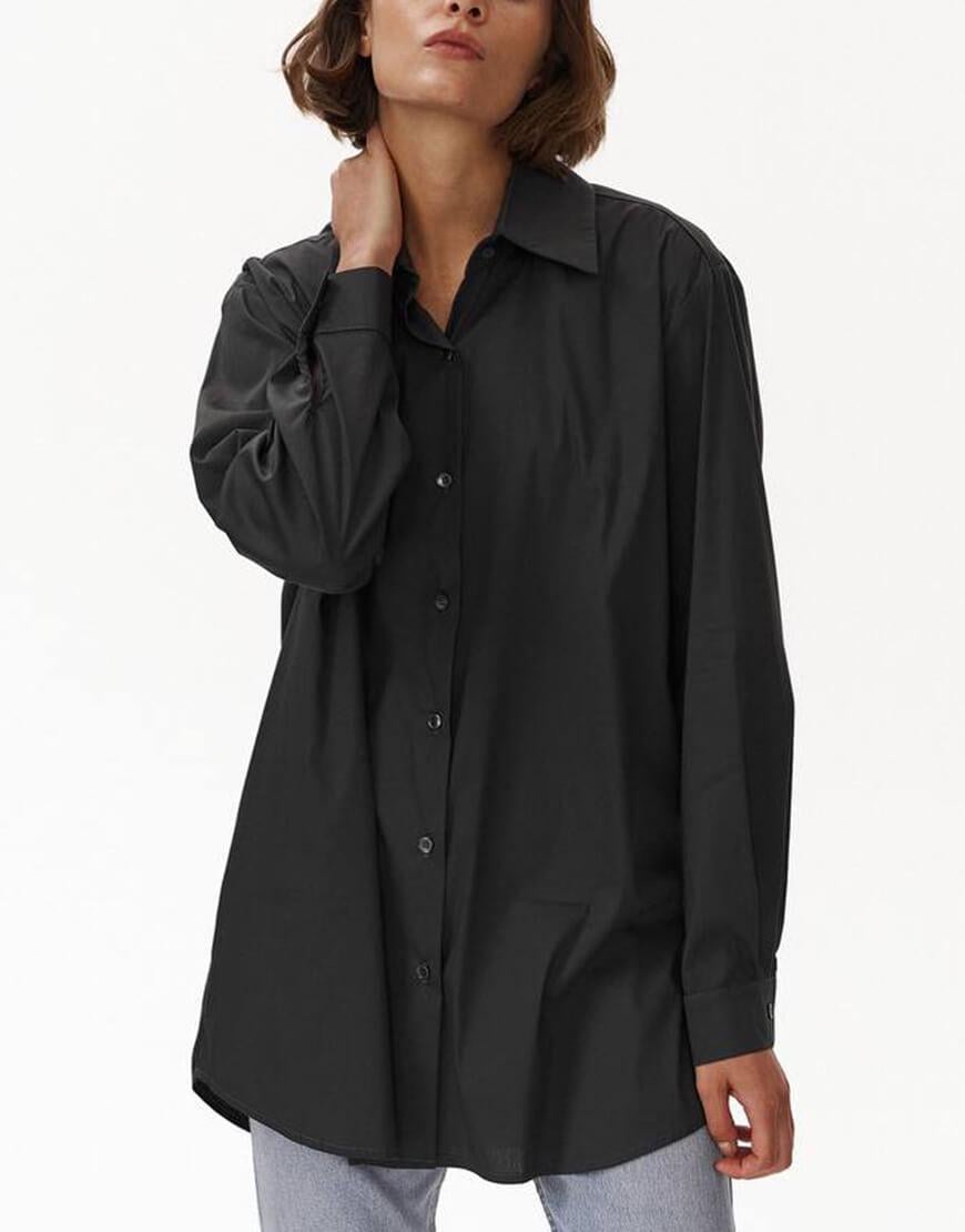 Сорочка oversize жіноча THE ESSENCE графітова XS-S