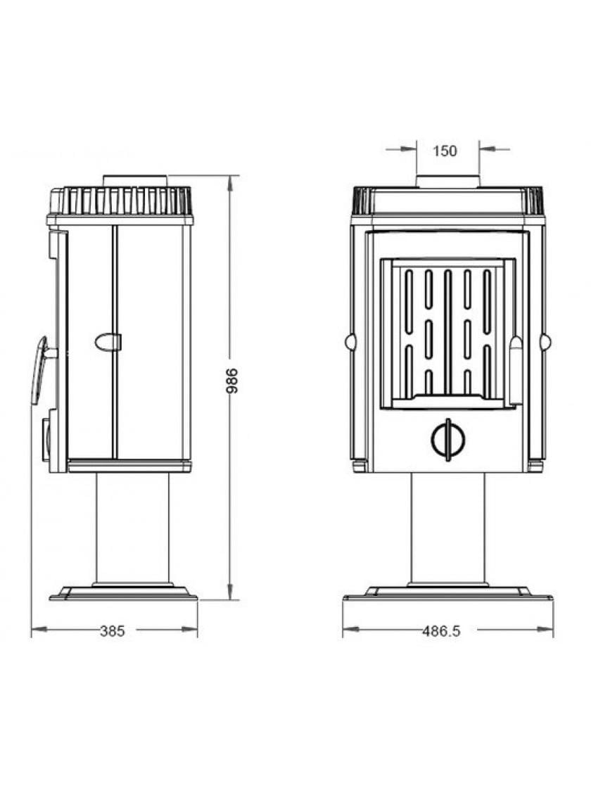Чавунна піч-камін на ніжці Invicta (MESNIL) - фото 2