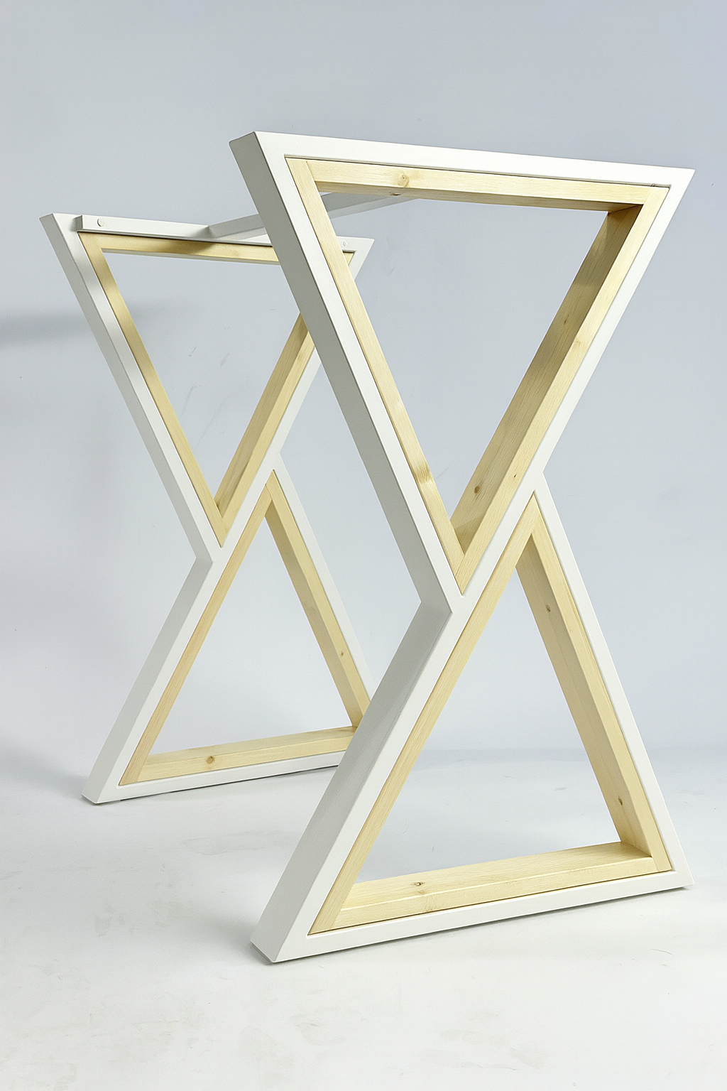 Ножки для обеденного стола с деревянными вставками 2 шт. 780х500х60 мм Белый