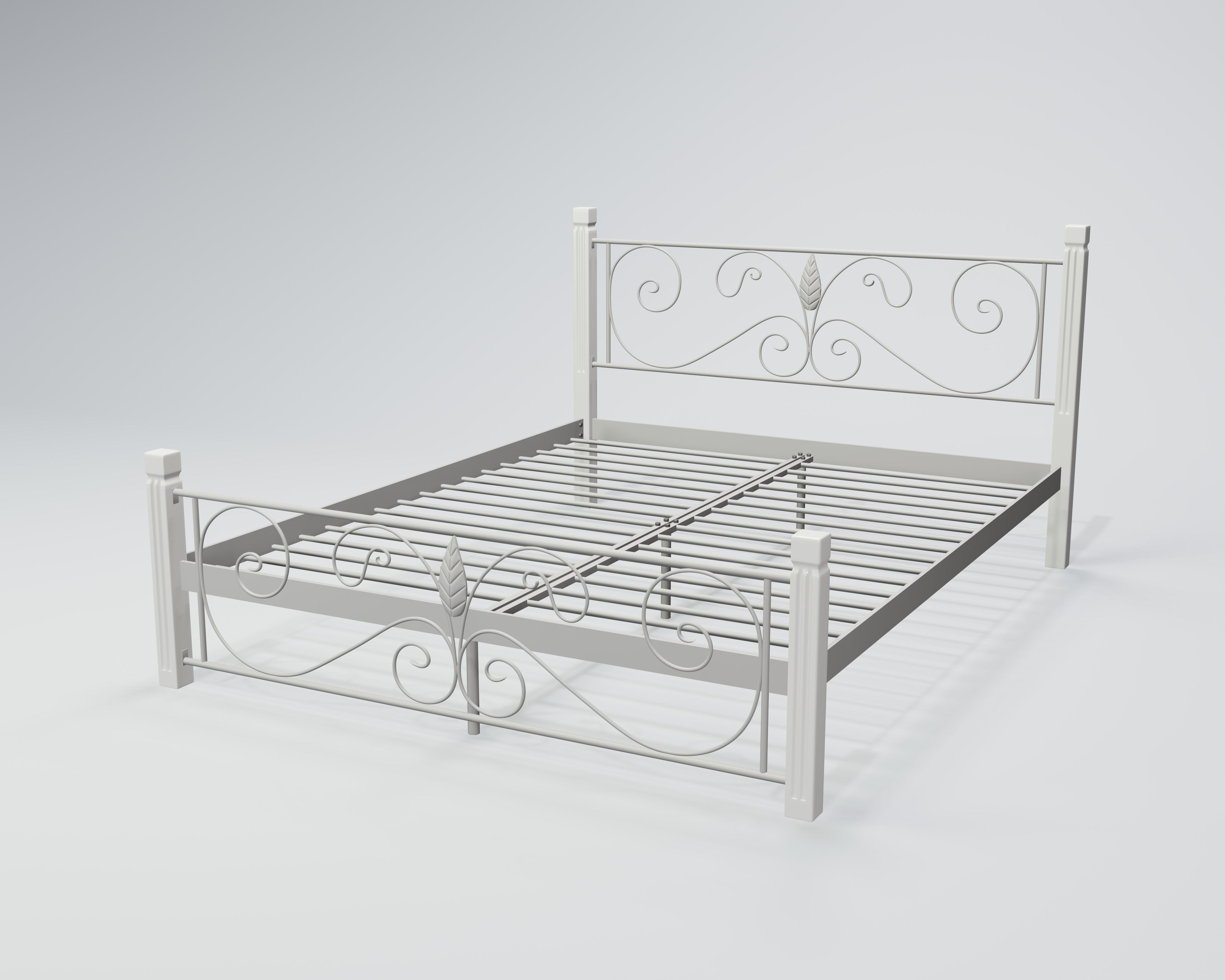 Кровать металлическая Крокус 140x200 см Белый бархат