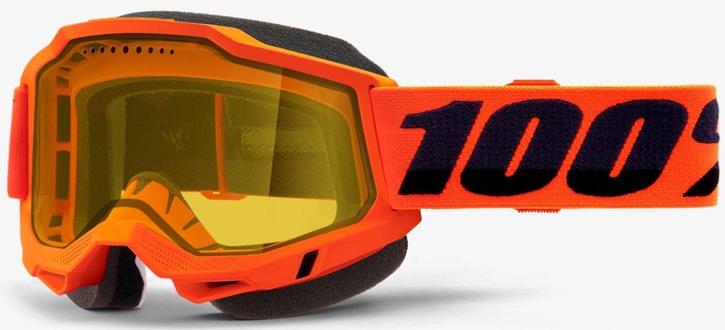 Мотоокуляри 100% ACCURI 2 Snowmobile Goggle Neon Orange/Dual Yellow Lens (39547)