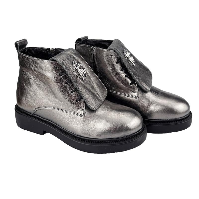 Ботинки женские зимние кожаные К-001803  р.  36-37 23-23,5 см Серебристый