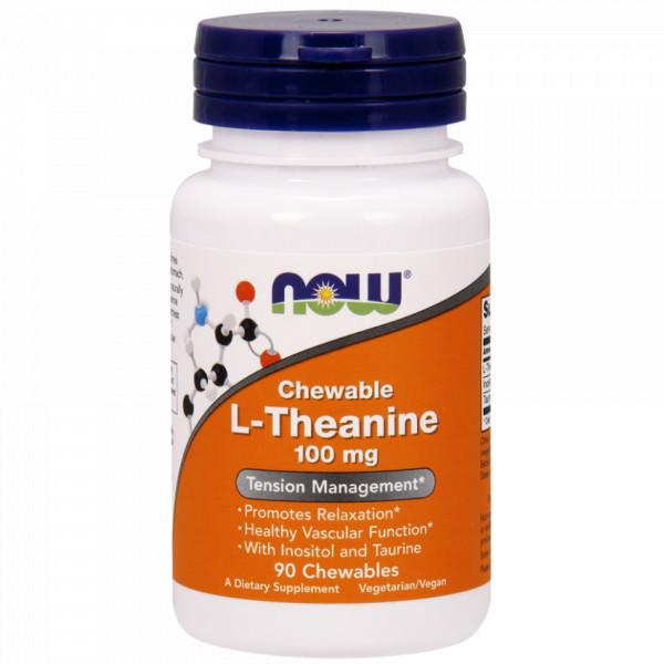 Теанин NOW Foods L-Theanine 100 мг 90 жевательных таб.