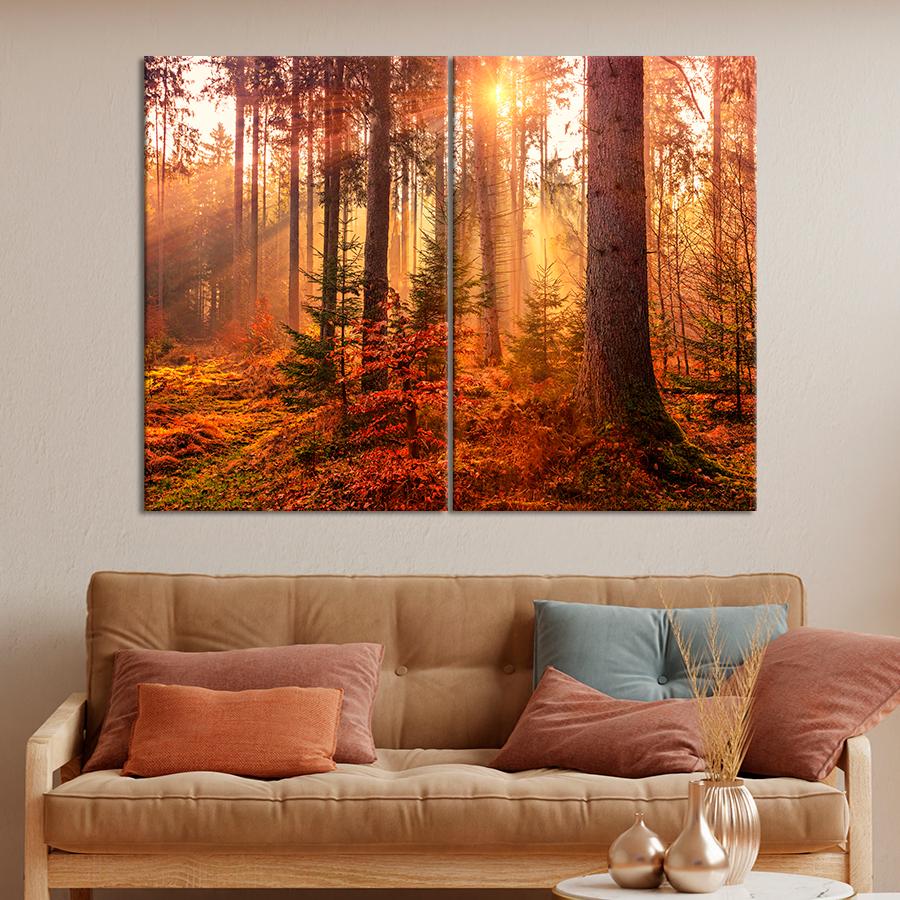 Картина природа Осень в лесу 111x81 см (A1115-2)
