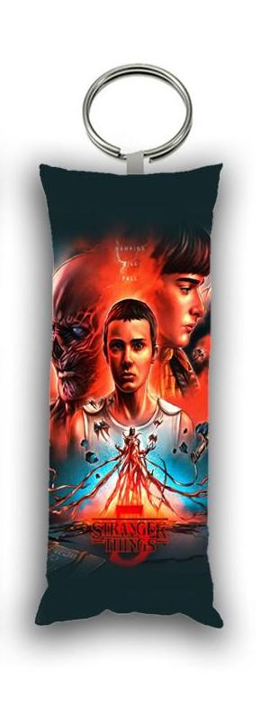 Брелок мини-дакимакура сериал Дивные дива Stranger Things двухсторонний 4х10 см (br0567)