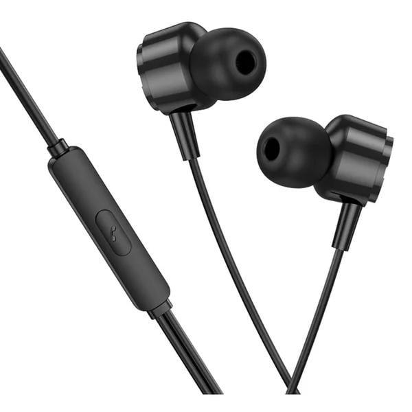 Наушники проводные вакуумные Borofone BM94 Sonar 3,5 мм 1,2 м с микрофоном Black (6941991115820)