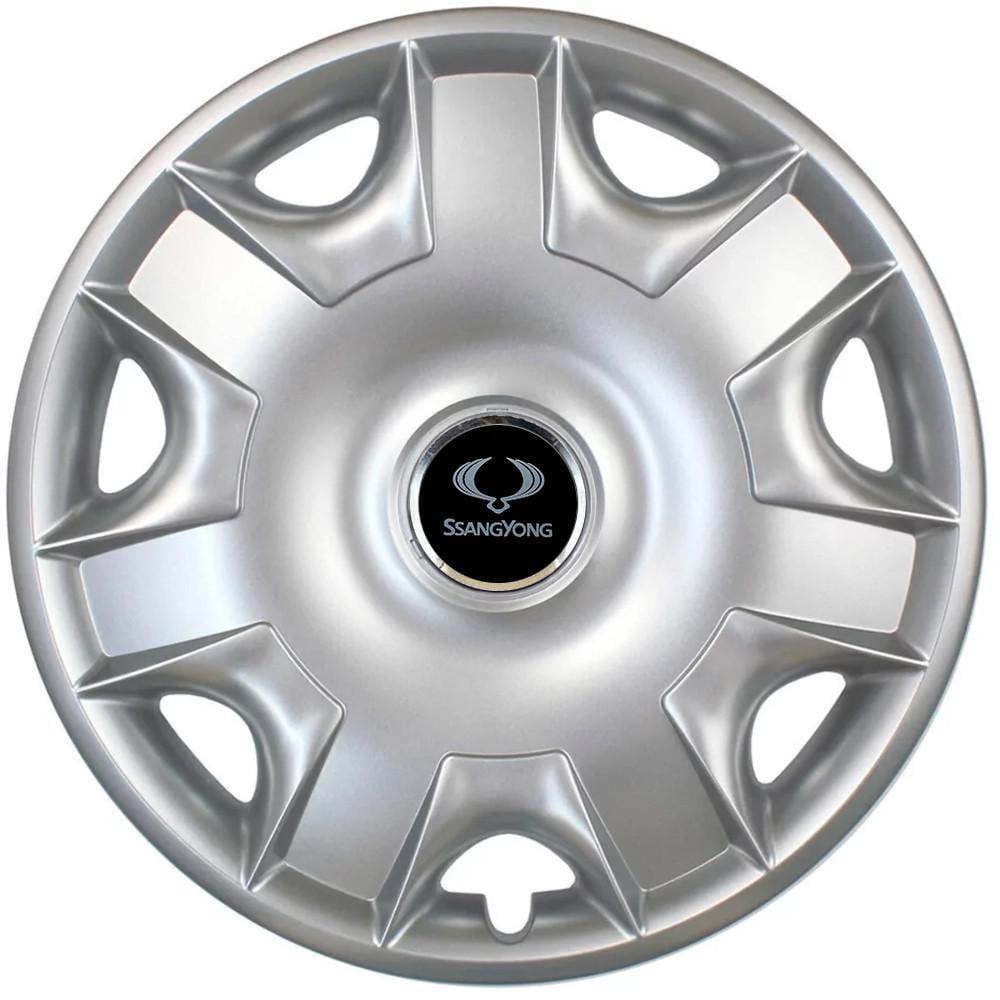 Колпаки автомобильные R15 SsangYong 301 SJS 4 шт. Серебристый