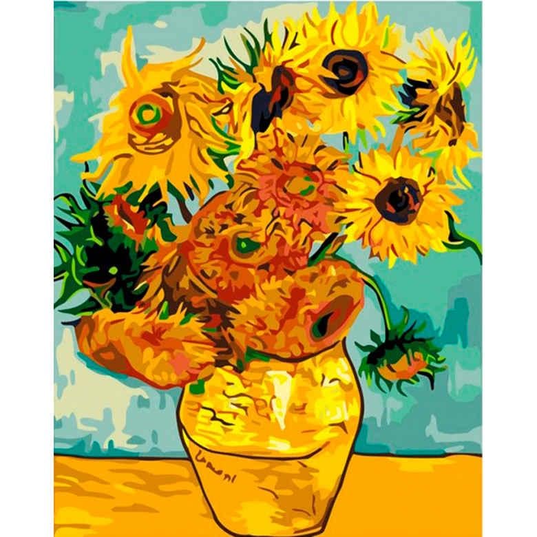 Картина по номерам Идейка КН098 Подсолнухи Ван Гог 40х50 см (L059579)