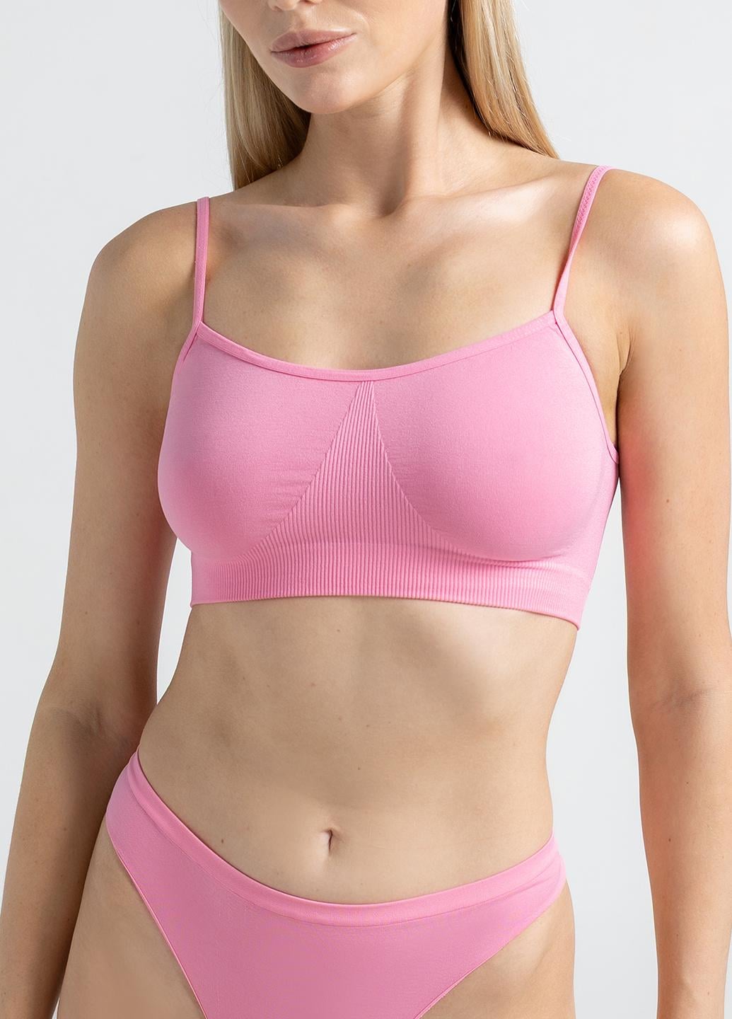 Топ безшовний Giulia CAMI TOP на тонких бретелях L/XL Pink/Rosa Pink (36085932)