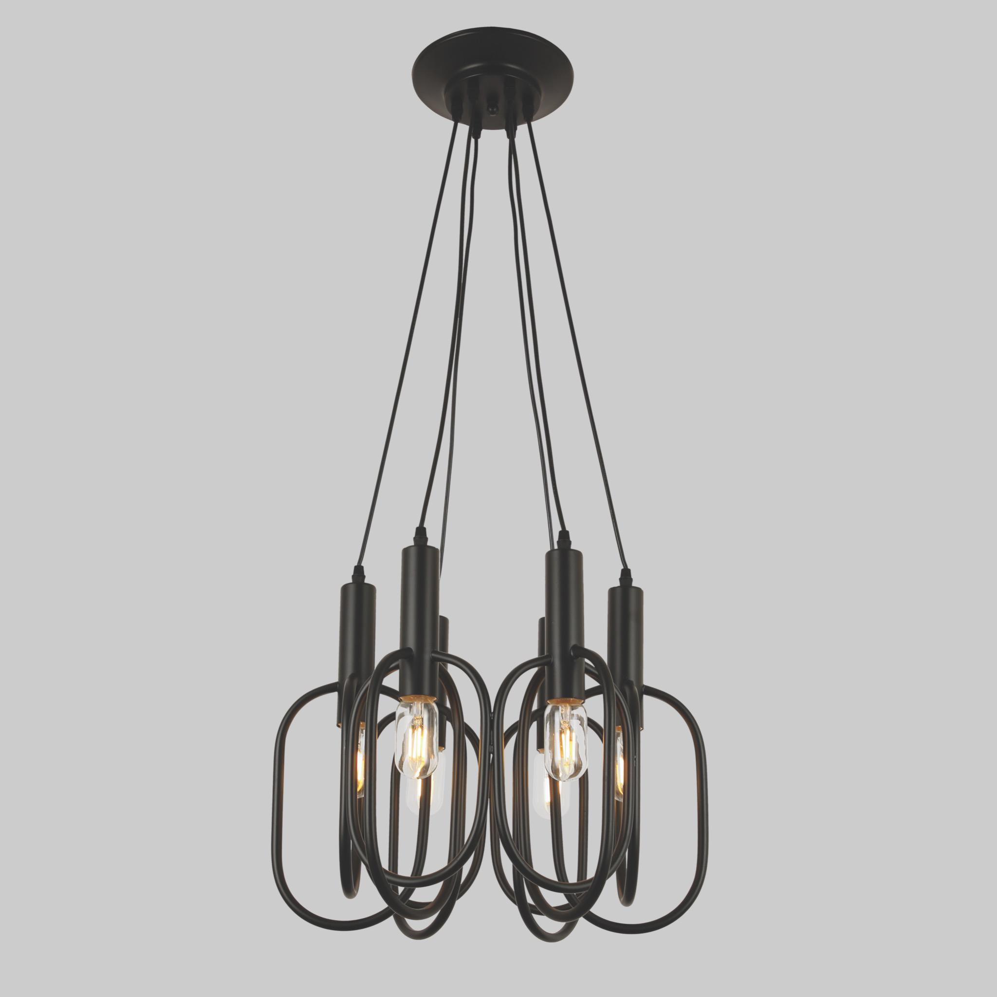 Люстра Oval подвесная на 6 лампочек Черный