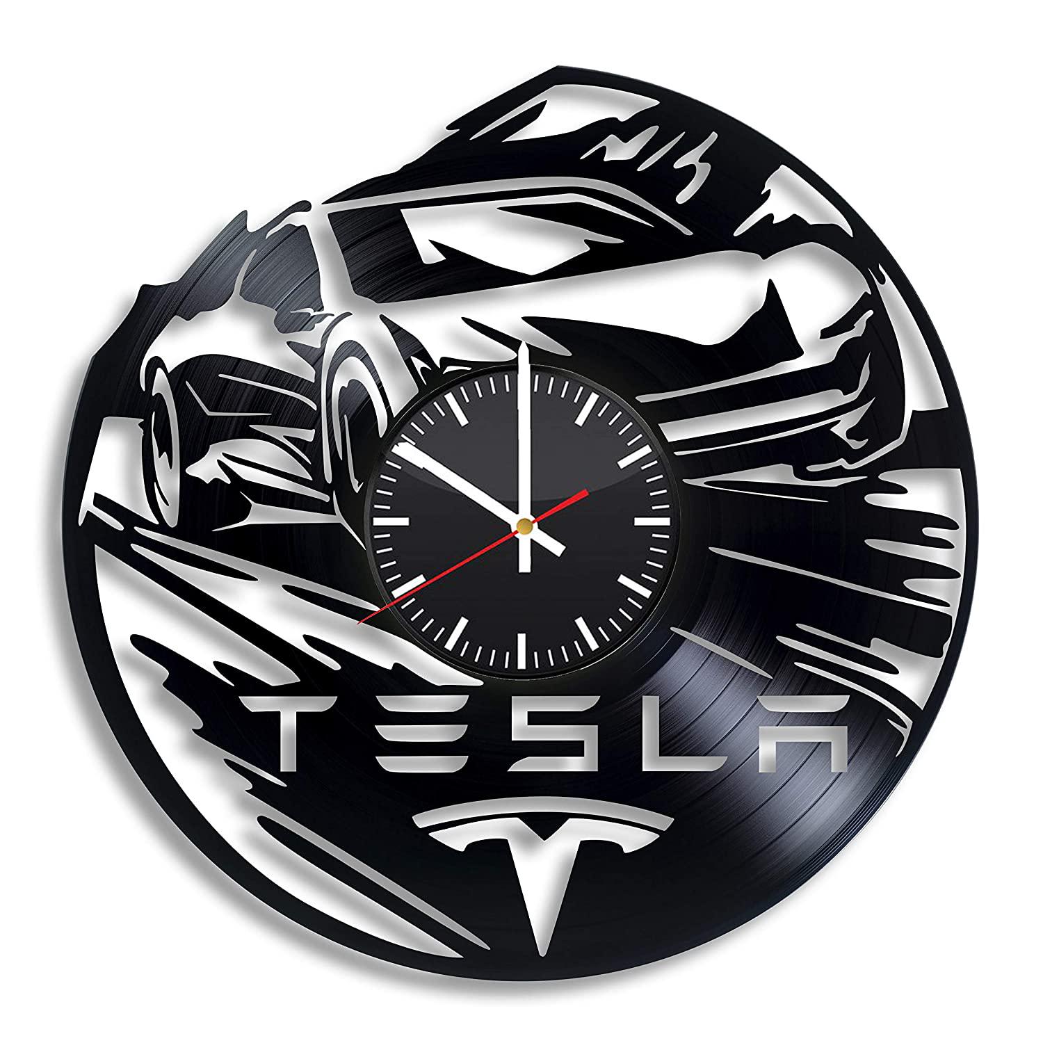 Часы настенные Tesla 2001 из виниловой пластинки