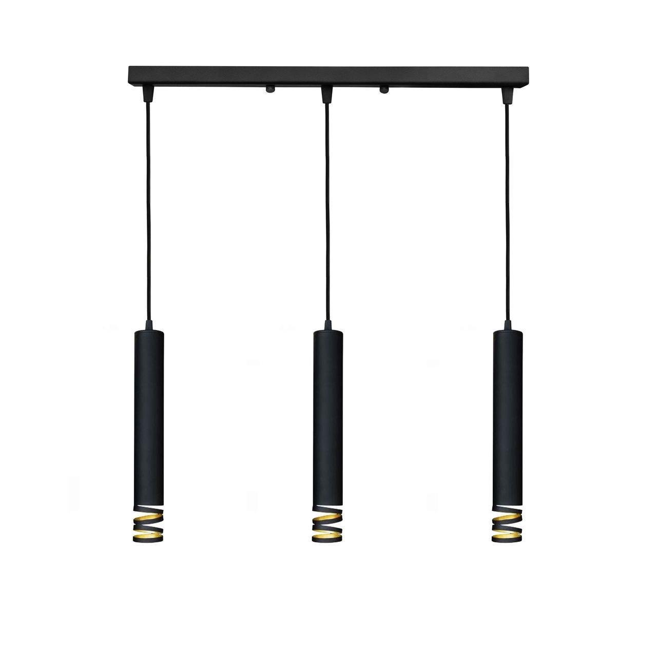 Подвесной светильник MSK ELECTRIC Spiral на три плафона под лампы Е27 Черный (NL 3622-3)