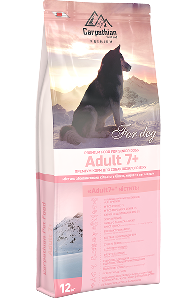 Сухий корм для собак Carpathian Pet Food для собак старше 7 років 7+12 кг