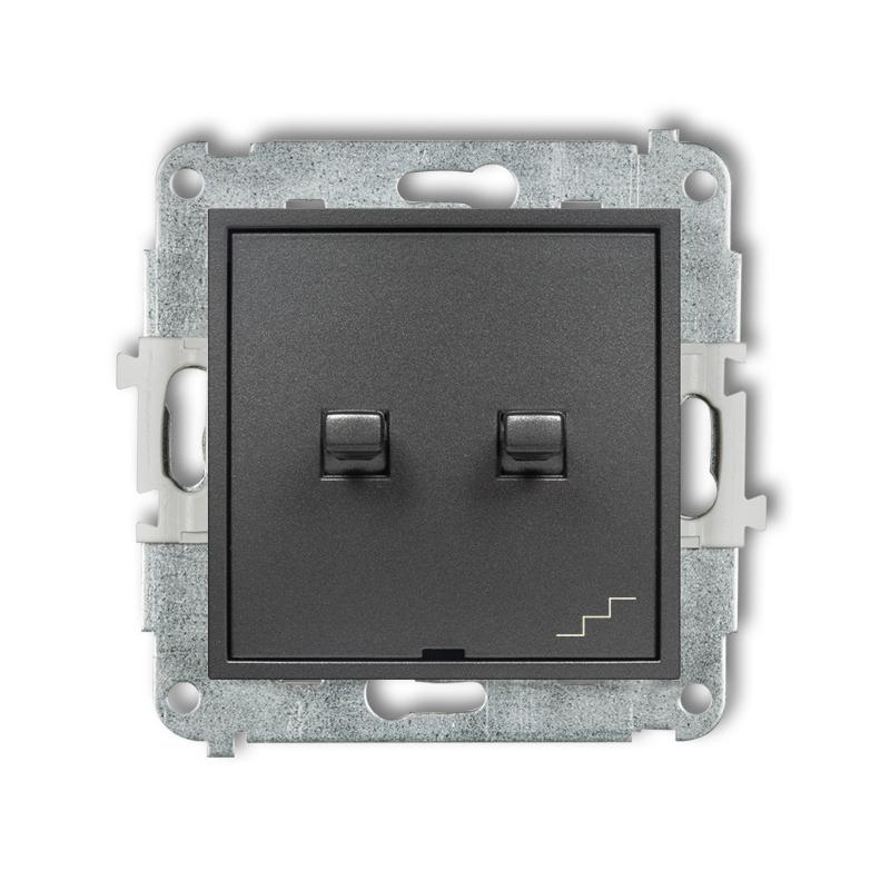 Выключатель 2-клавишный проходной Karlik Mini американский Графитовый (11MWPUS-33) Выключатель 2-клавишный проходной Karlik Mini американский Графитовый (11MWPUS-33)