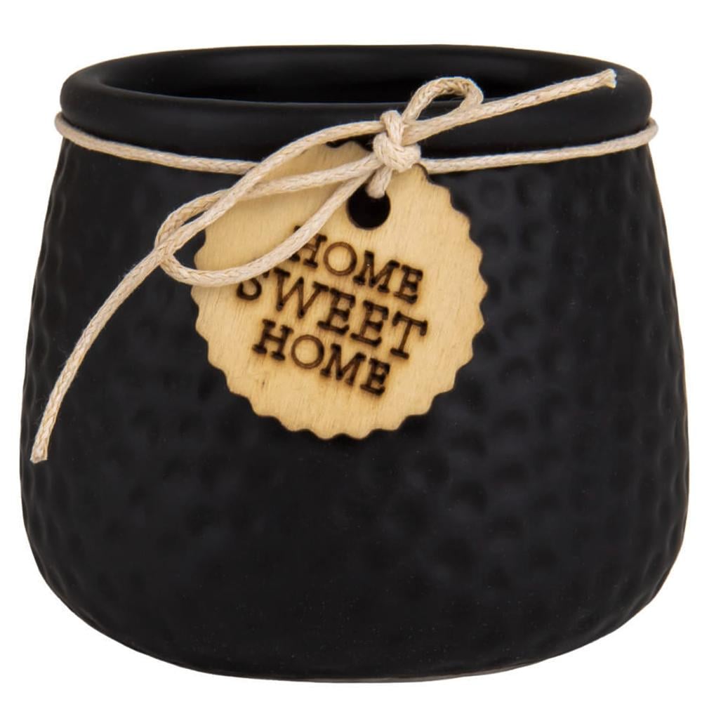 Набор кашпо керамических Elisey "Home Sweet home" 9 см 4 шт. Черный (9053-009)
