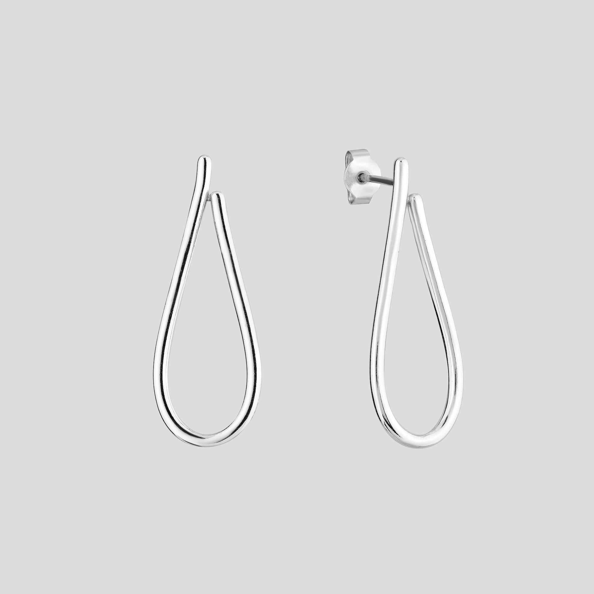 Серебряные серьги Minimal Лепесток ромашки (16285)