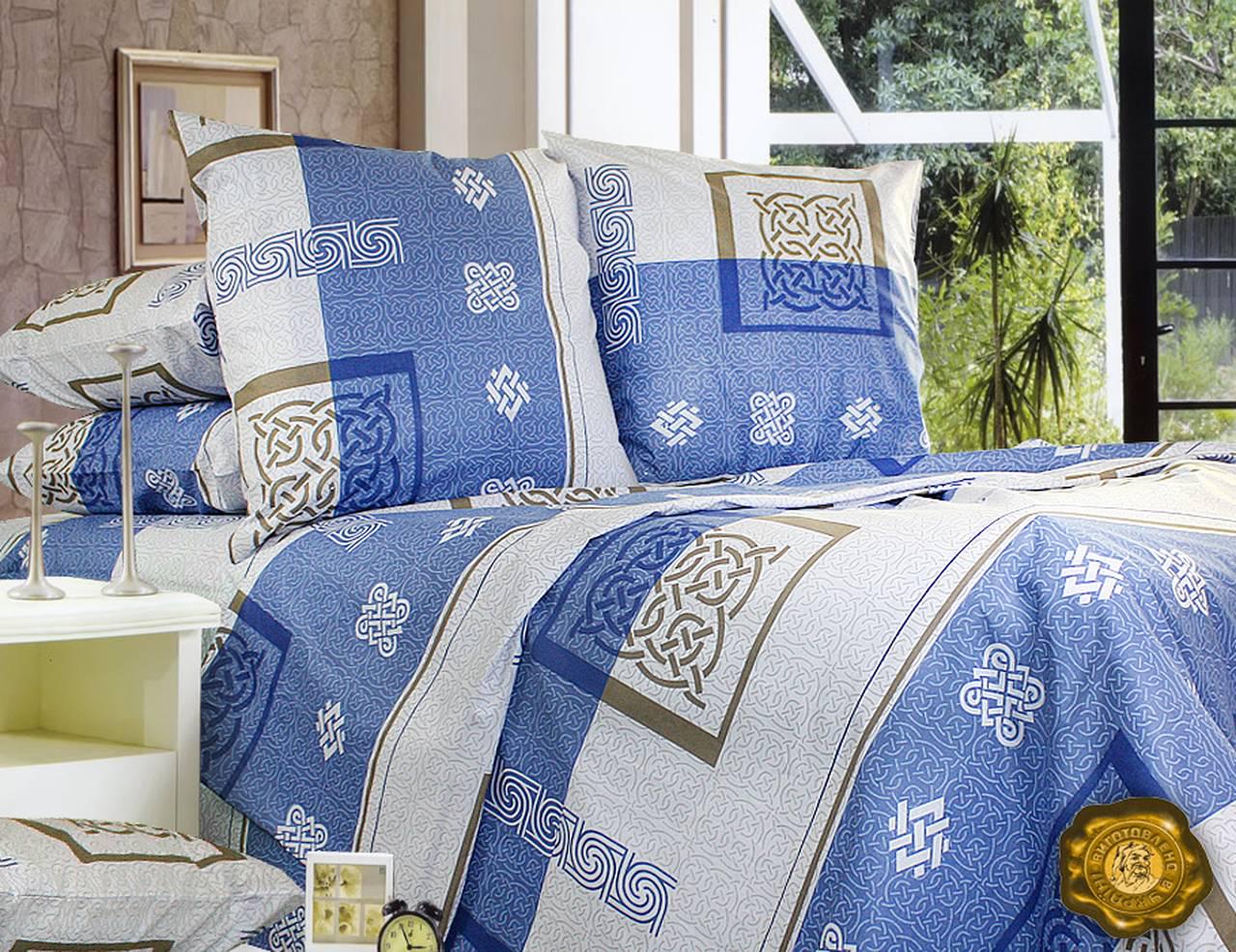 Простынь Еней-плюс Т0401 200x220 см хлопок Голубой/Синий (128074)