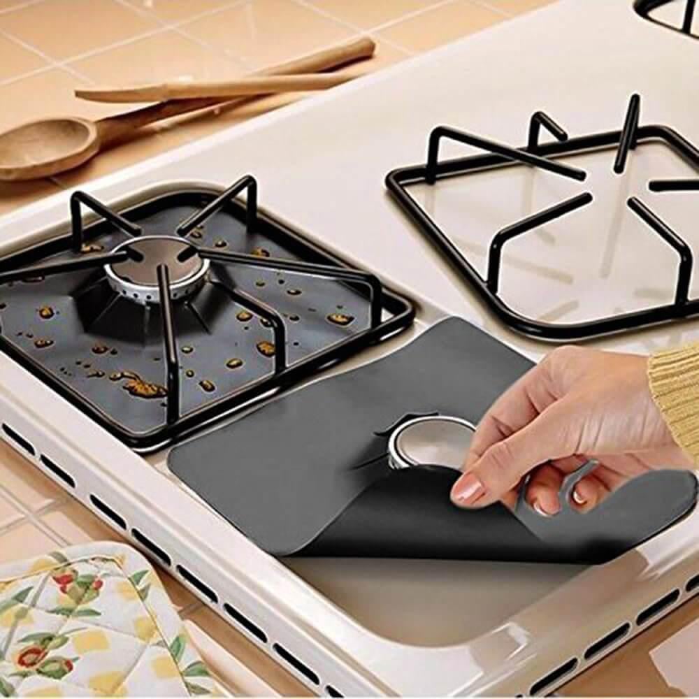 Антипригарний килимок для плити Stovetop Protectors з скловолокна 27х27 см 4 шт - фото 3