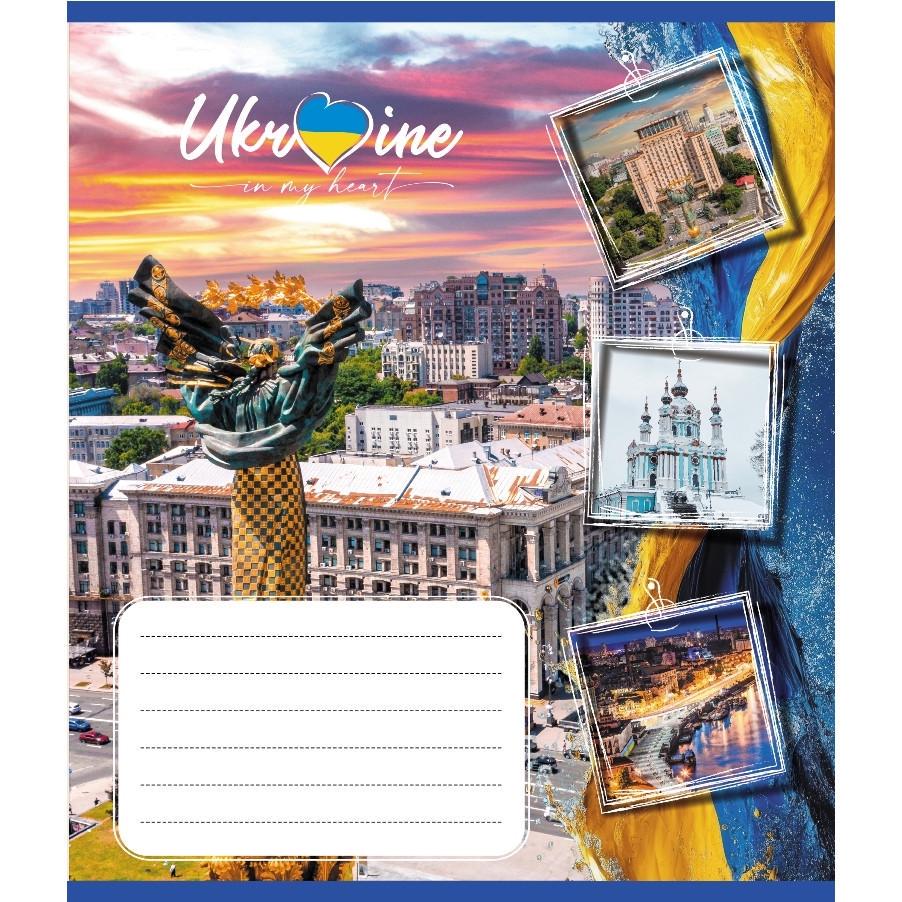 Зошит учнівський Leader Україна в серці 048-590591K-1 в клітинку 48 арк. (RLT55382)
