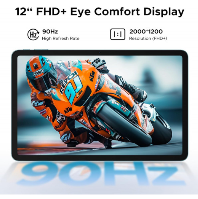 Планшет Doogee T36 12"90Hz FHD+ 8 GB 256 GB T620 8800 mAh 13+8 Мп LTE Blue (T36_BL) - фото 3