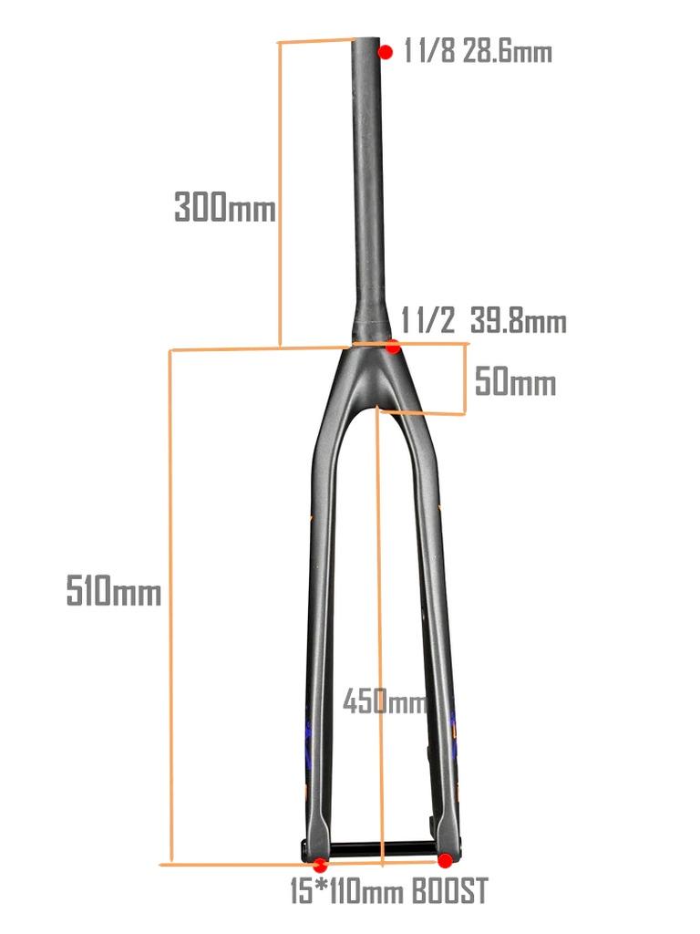 Вилка ригідна 29" TopGun FK-008 Elita One 29ER Boost карбонова 15х110 мм (00002200) - фото 2