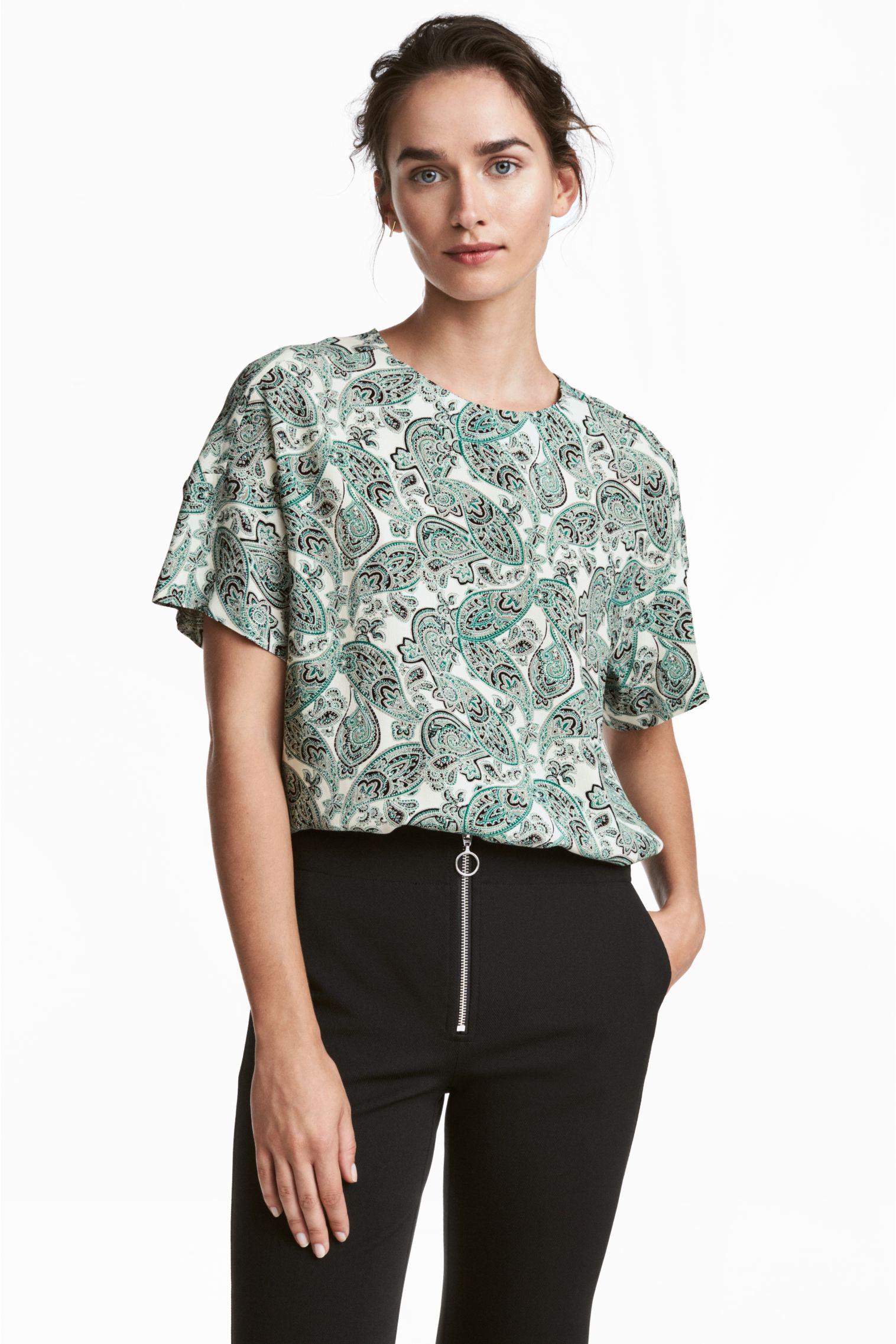 Блуза H&M р. 38 Біло-зелений (5354786) Блуза H&M р. 38 Біло-зелений (5354786)