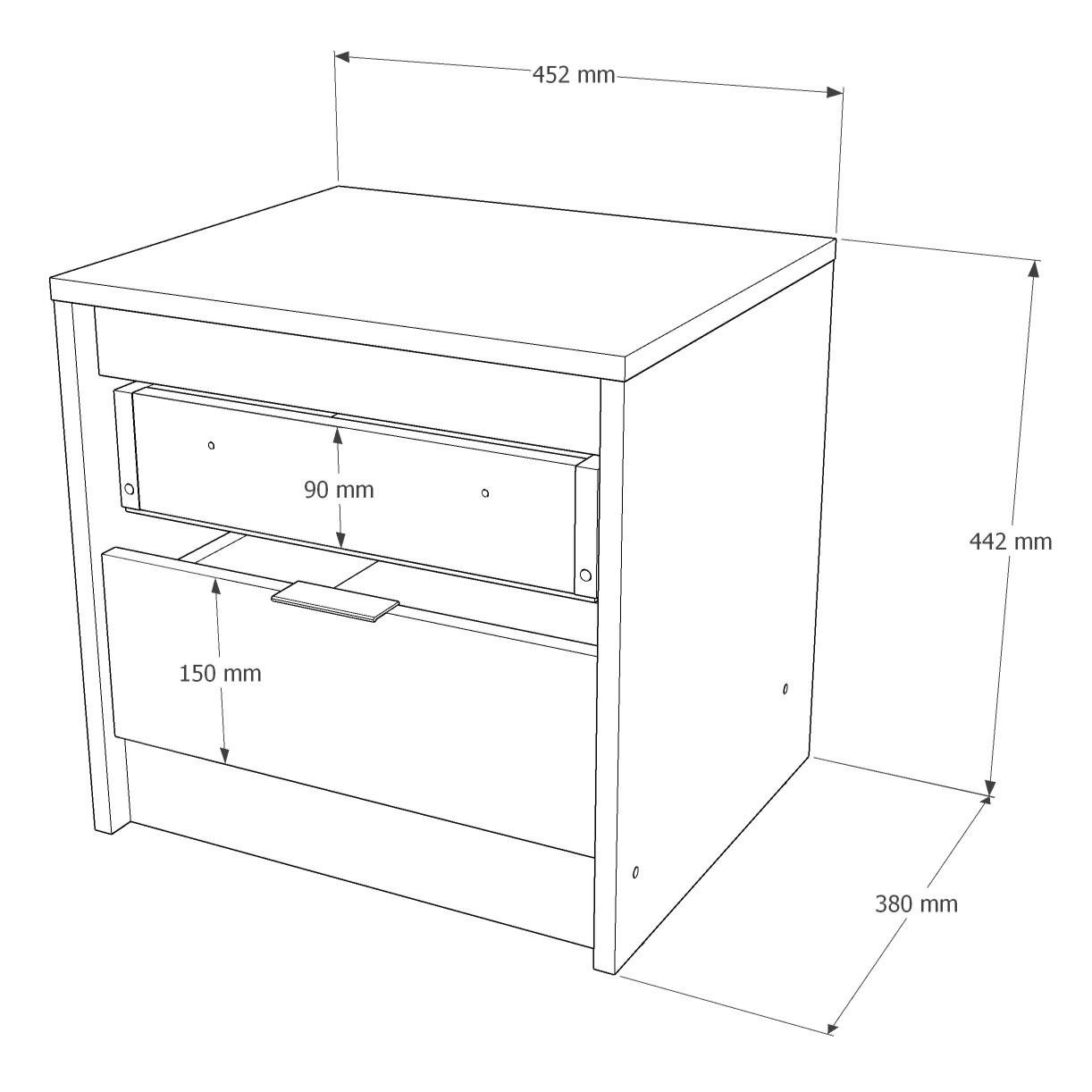 Тумба прикроватная Everest Сити 450 452х380х442 мм Сонома/Графит (11428) - фото 7