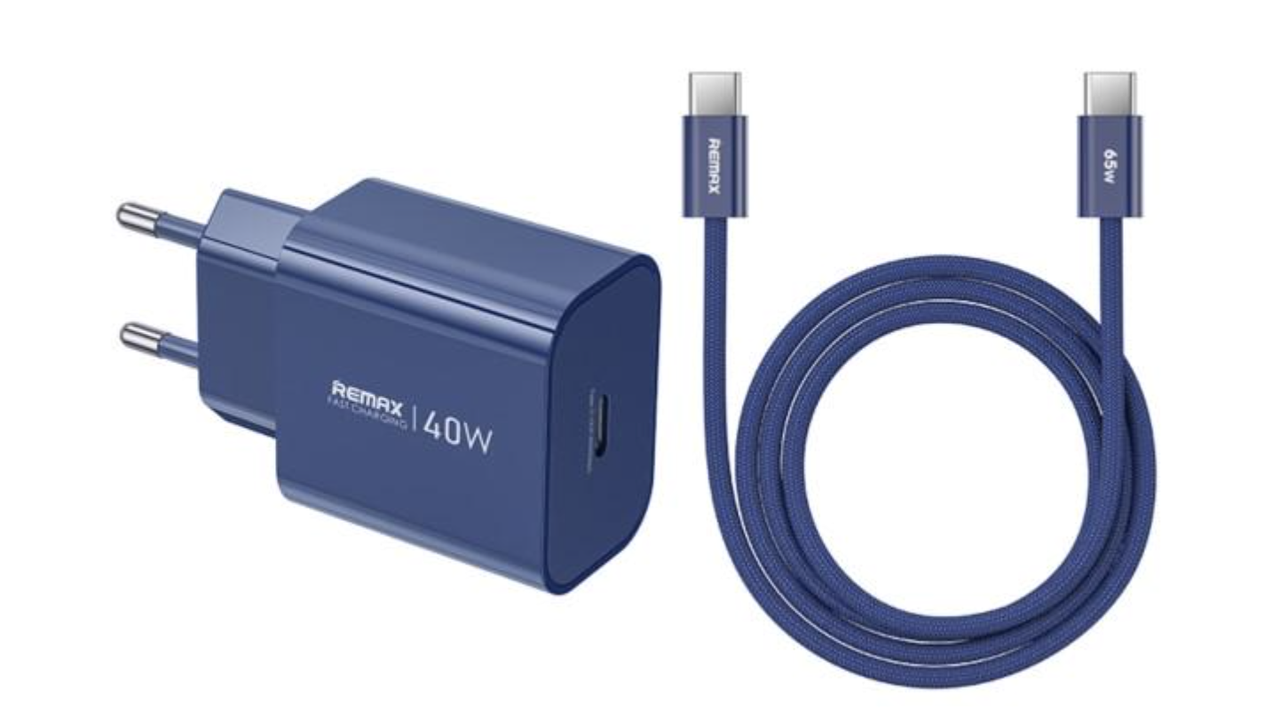 Зарядное устройство Remax СA10 GaN 1Type-C 40W Blue + TypeC-TypeC Cable