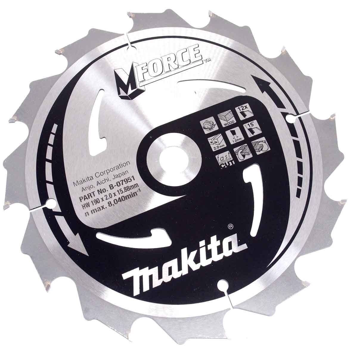 Диск пильный по дереву Makita M-Force 190х15 мм 12T
