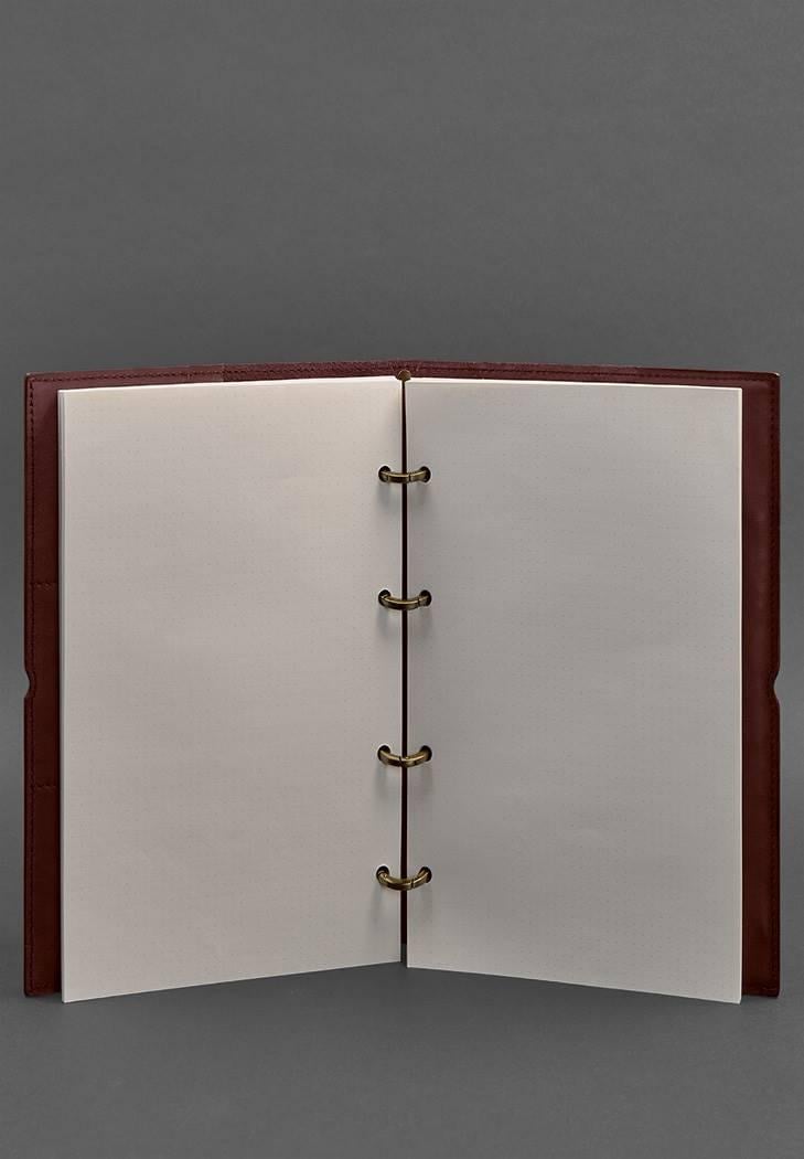 Блокнот шкіряний Софт-бук 9.0 Краст А4 на кільцях в м'якій обкладинці Бордовий (A-027504) - фото 6 Блокнот шкіряний Софт-бук 9.0 Краст А4 на кільцях в м'якій обкладинці Бордовий (A-027504) - фото 6