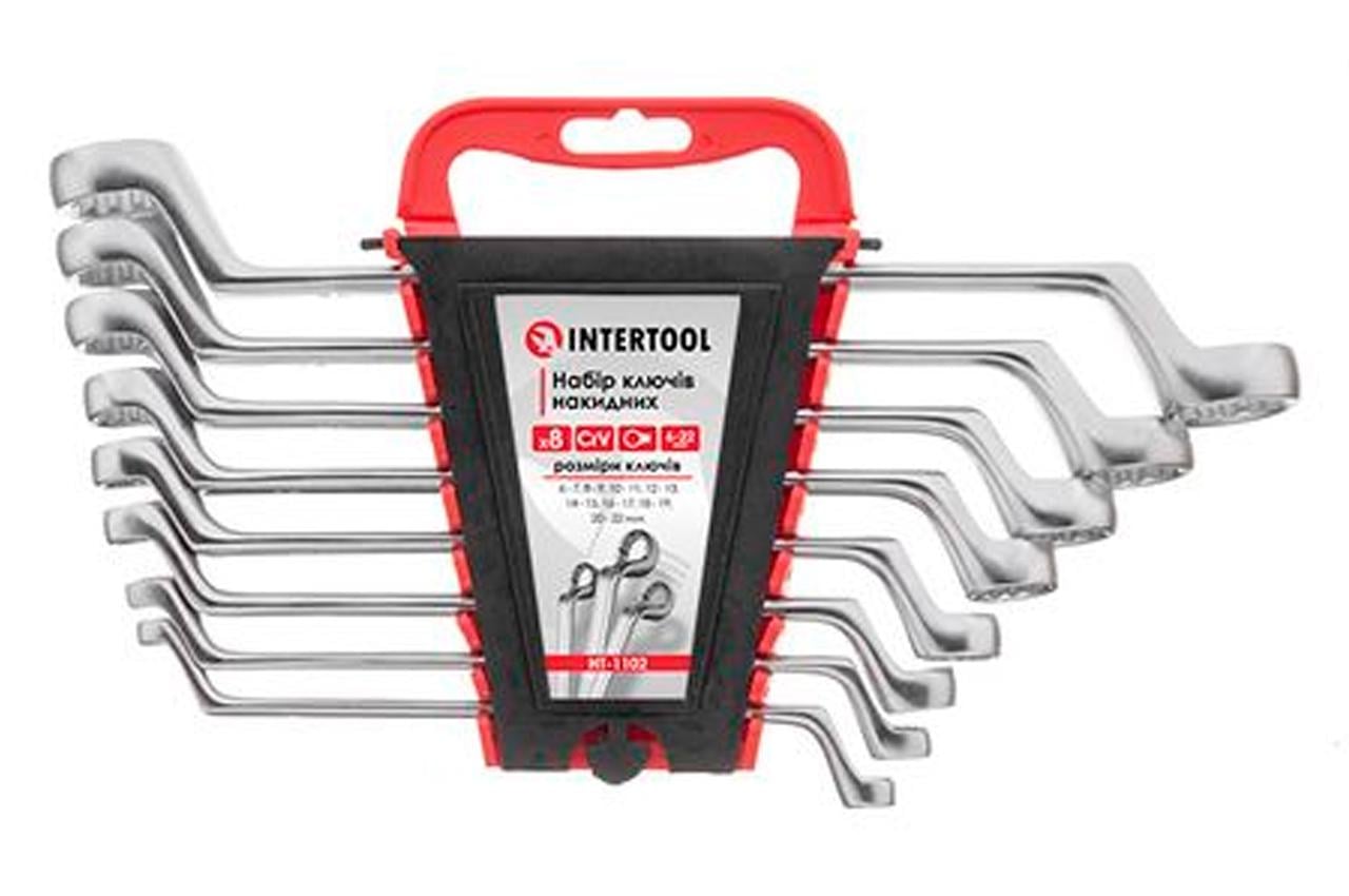 Набір накидних ключів Intertool 8 шт. 6-22 мм (HT-1102) Набір накидних ключів Intertool 8 шт. 6-22 мм (HT-1102)