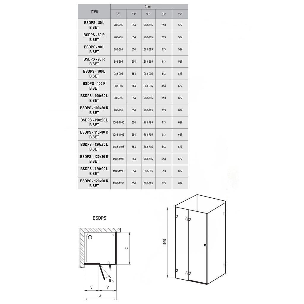 Душова кабіна Ravak Brilliant BSDPS R 0UPA4A00Z1 80x100x195 см Хром (118640) - фото 2