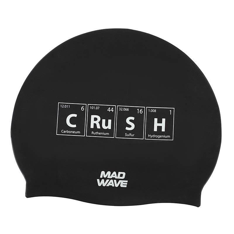 Шапочка для плавания Mad Wave для взрослых Crush M055318 Черный (60444247)