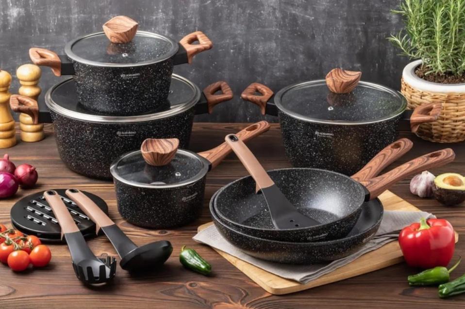 Набір посуду Edenberg EB-5617 з мармуровим антипригарним покриттям 15 пр. (EB-5617) - фото 2 Набір посуду Edenberg EB-5617 з мармуровим антипригарним покриттям 15 пр. (EB-5617) - фото 2