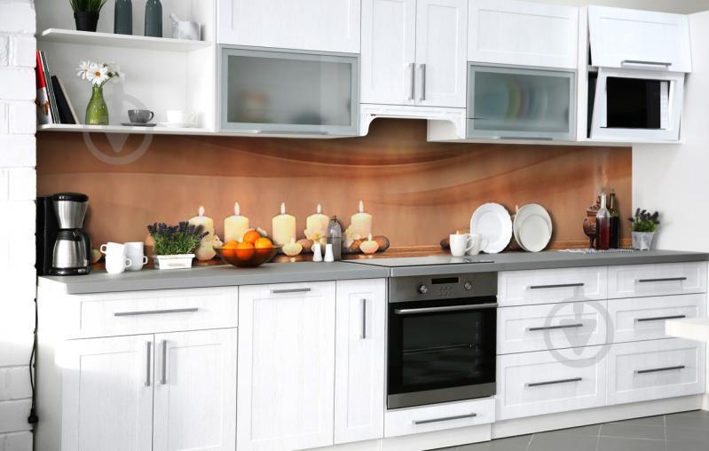 Скинали на кухню Zatarga «Таинство свечи» 600х3000 мм виниловая 3Д наклейка кухонный фартук самоклеящаяся