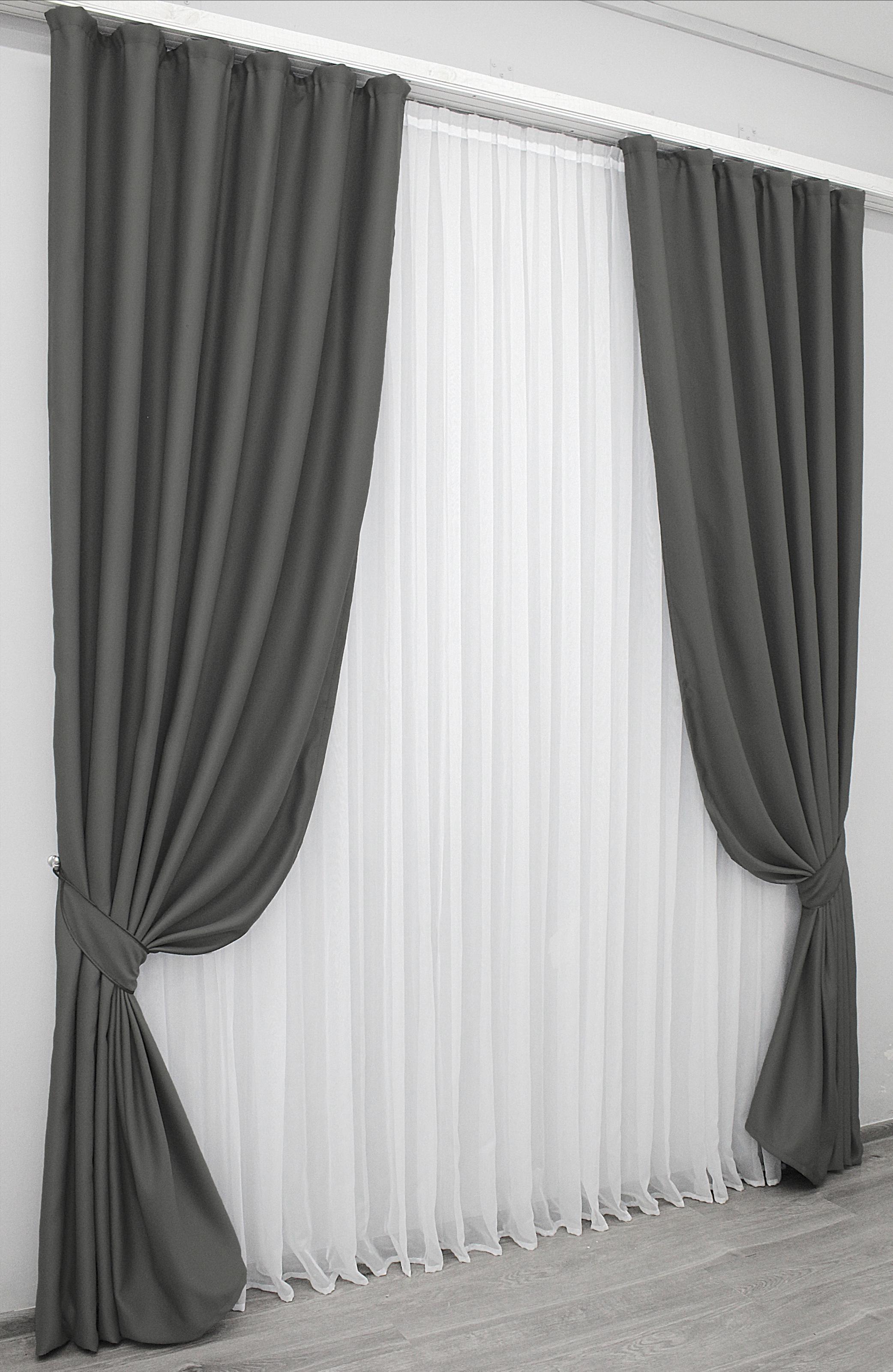 Комплект штор VR-Textil Fusion Dimout № 793ш блэкаут 150х270 см 2 шт. Графитовый (30-581) - фото 3 Комплект штор VR-Textil Fusion Dimout № 793ш блэкаут 150х270 см 2 шт. Графитовый (30-581) - фото 3