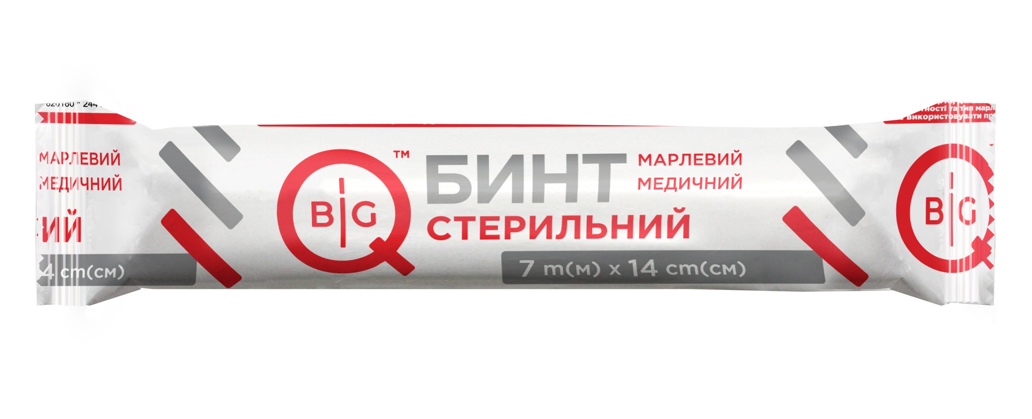 Бинт медицинский BigQ тип 17 стерильный марлевый 7 м х 14 см (CO003177)