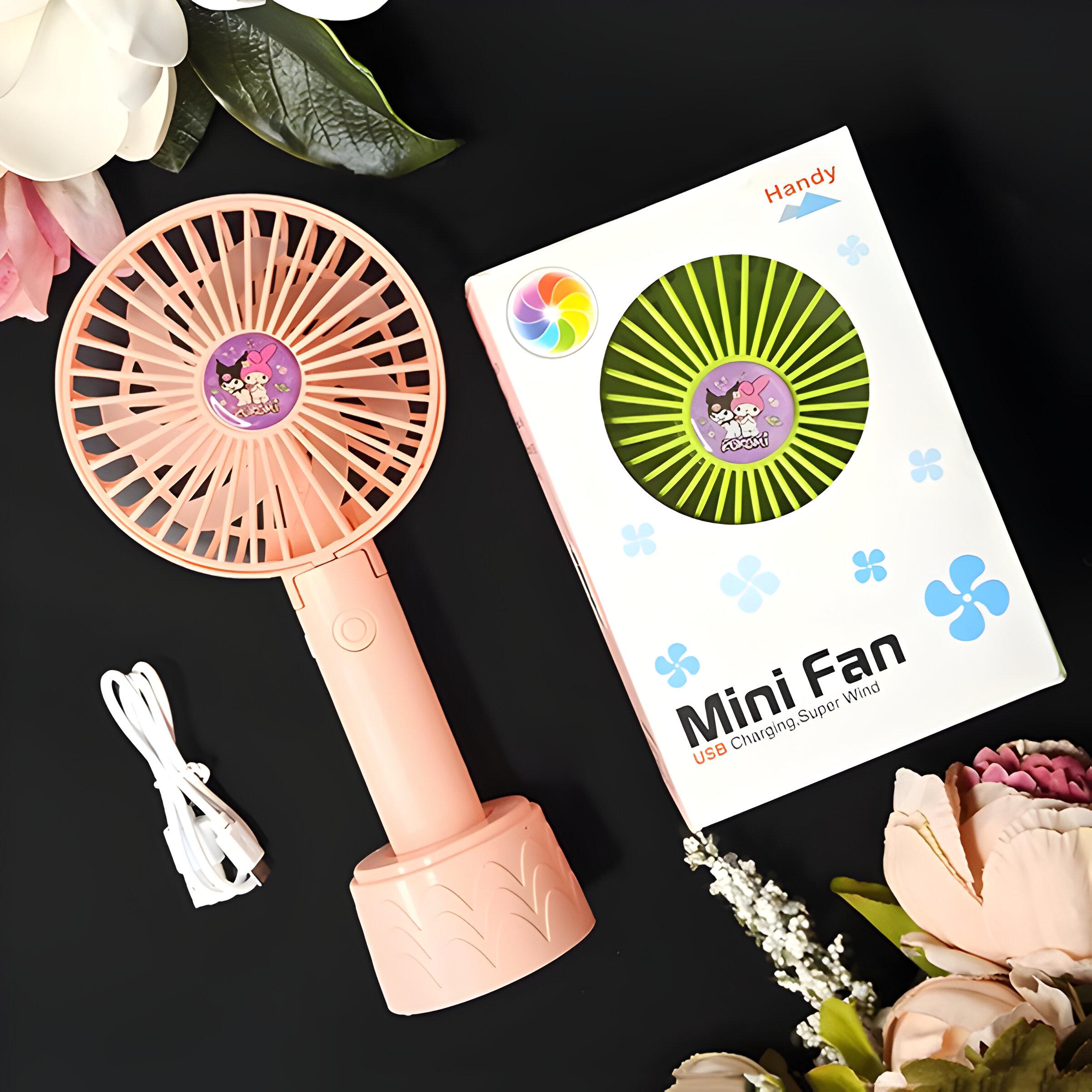 Вентилятор-USB дитячий портативний Куромі та Мелоді Рожевий (2628-12) - фото 4