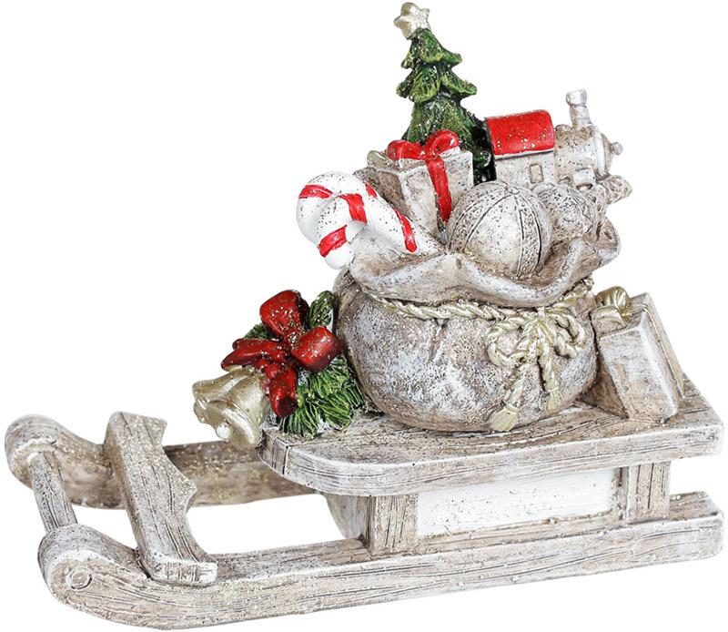 Декоративная статуэтка Сани с Подарками 12,5 см Бежевый/Зеленый/Красный (BD-707-820)