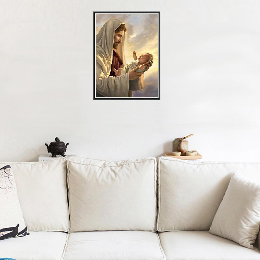 Алмазная вышивка Diy Иисус с младенцем 25х35 см - фото 3 Алмазная вышивка Diy Иисус с младенцем 25х35 см - фото 3