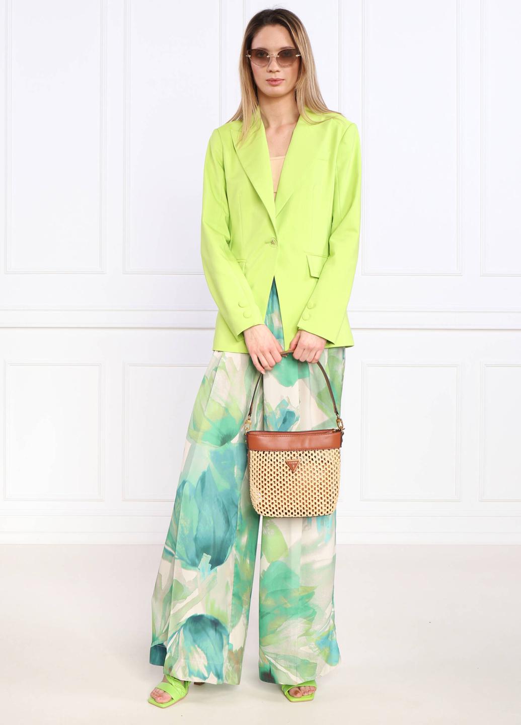 Сумка c косметичкой сумка корзина женская соломенная Guess VIKKY DRAWSTRING BUCKET HWWH6995040-COG Желтый - фото 10